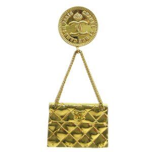 Chanel Bag Brooch Pin Gold 25 81235